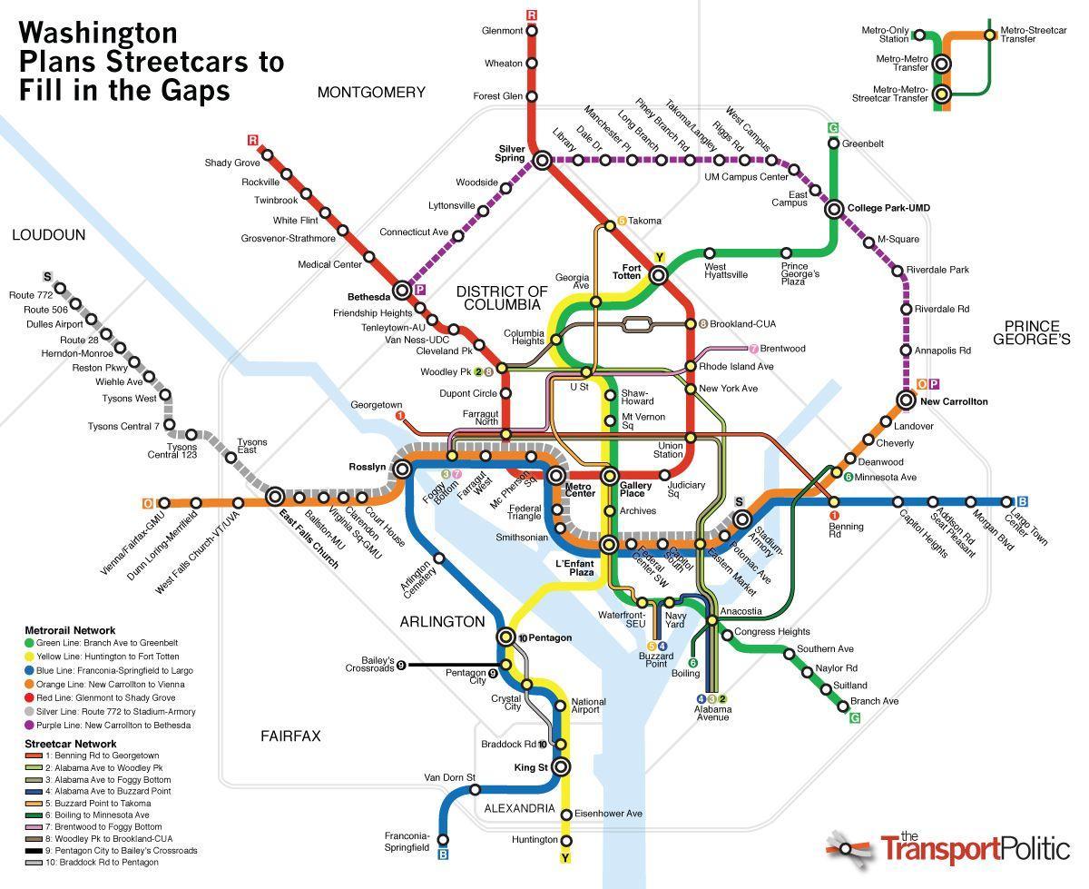 washington toplu taşıma haritası