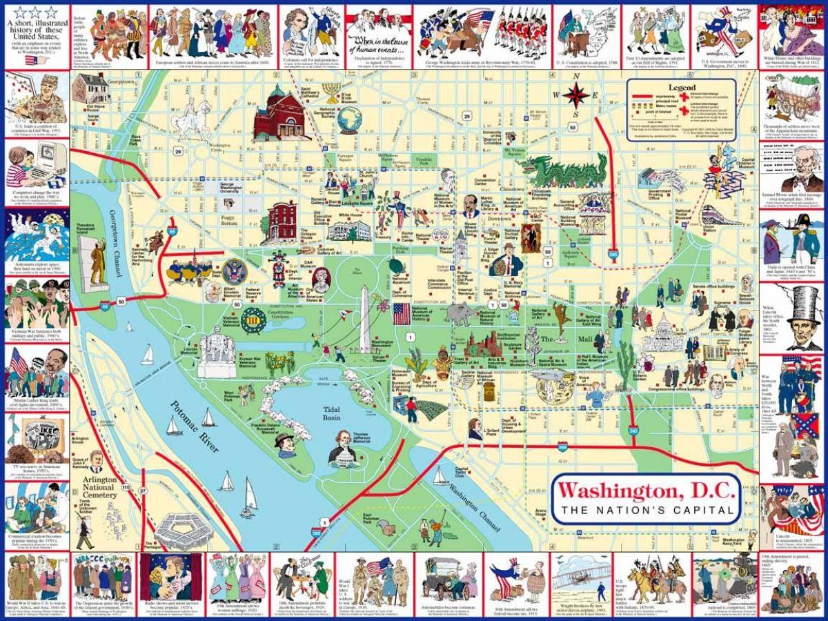 washington haritası yürüyen göster dc konumlar