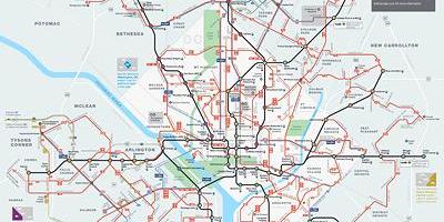 Dc metro otobüs harita