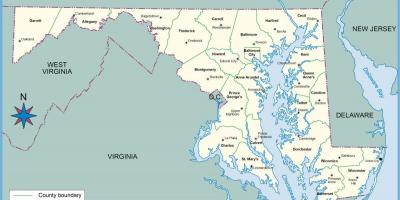 Maryland haritası ve washington dc