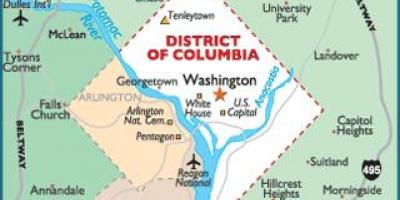 Washington dc ve washington Eyalet harita