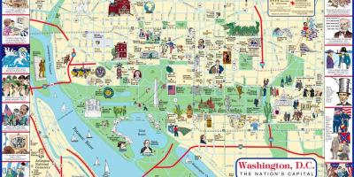 Washington haritası yürüyen göster dc konumlar