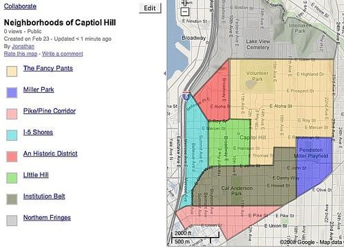 capitol hill bölgesinde harita