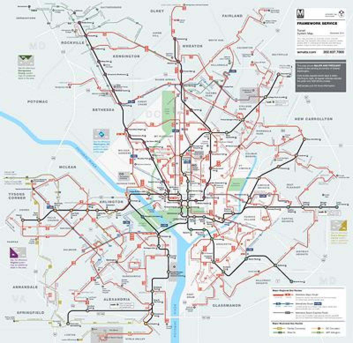 dc metro otobüs harita