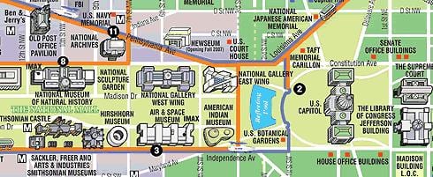 washington haritası dc müzeler ve anıtlar