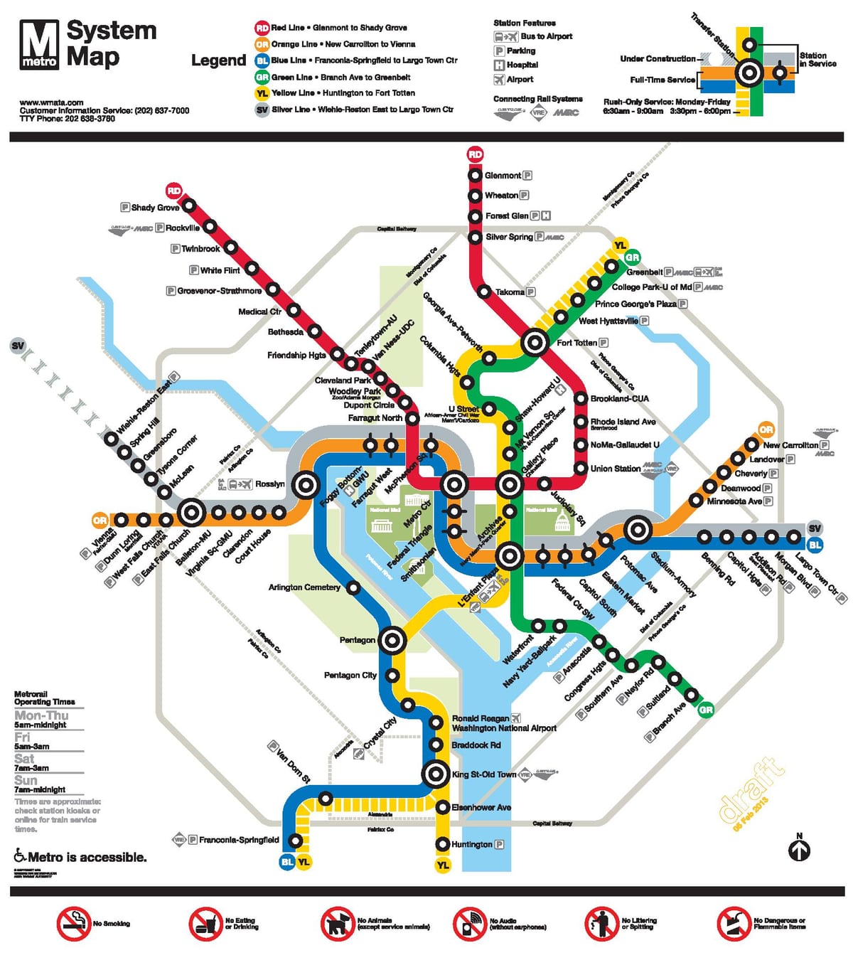 washington dc metro hattı haritası