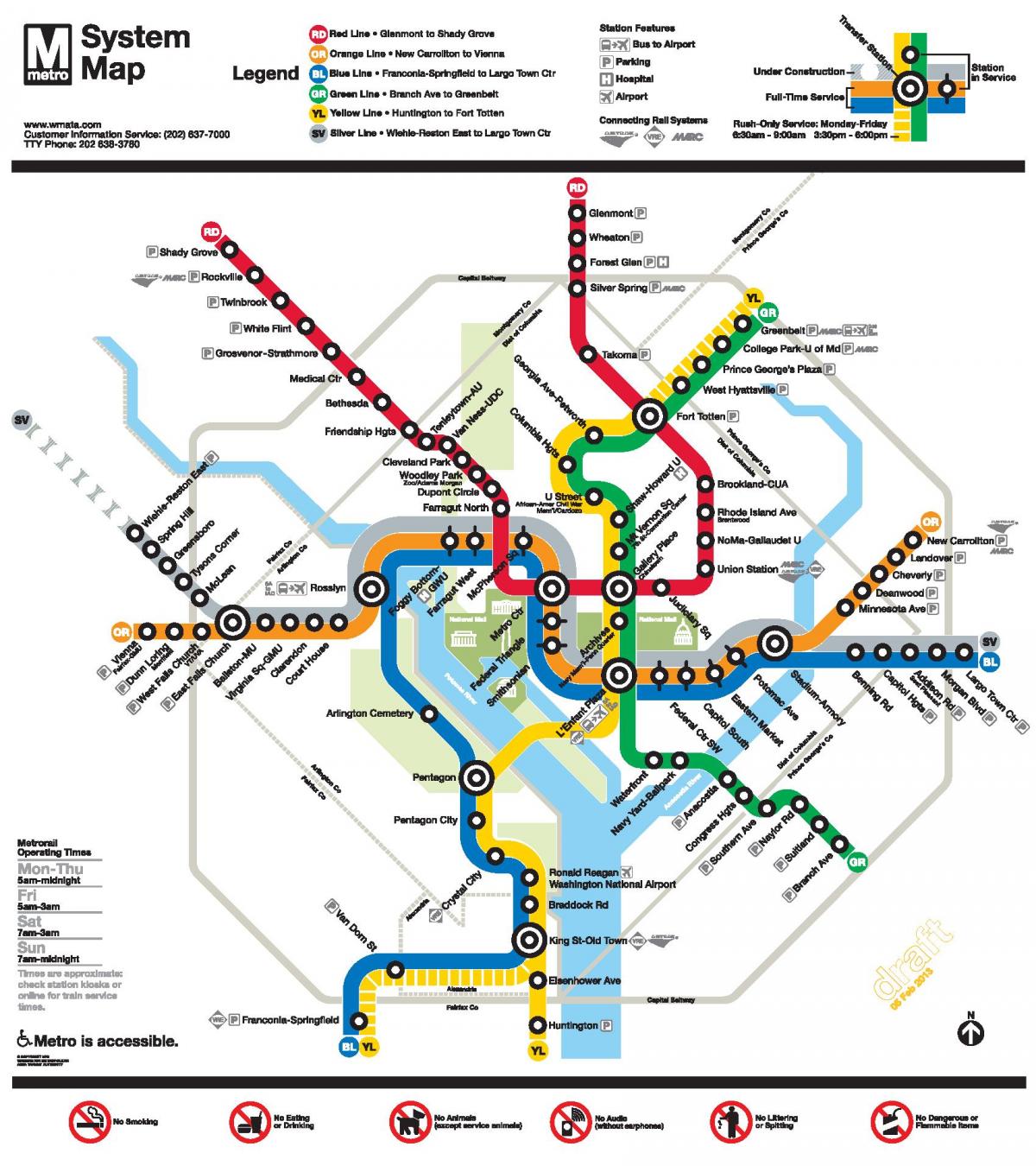 washington dc metro hattı haritası