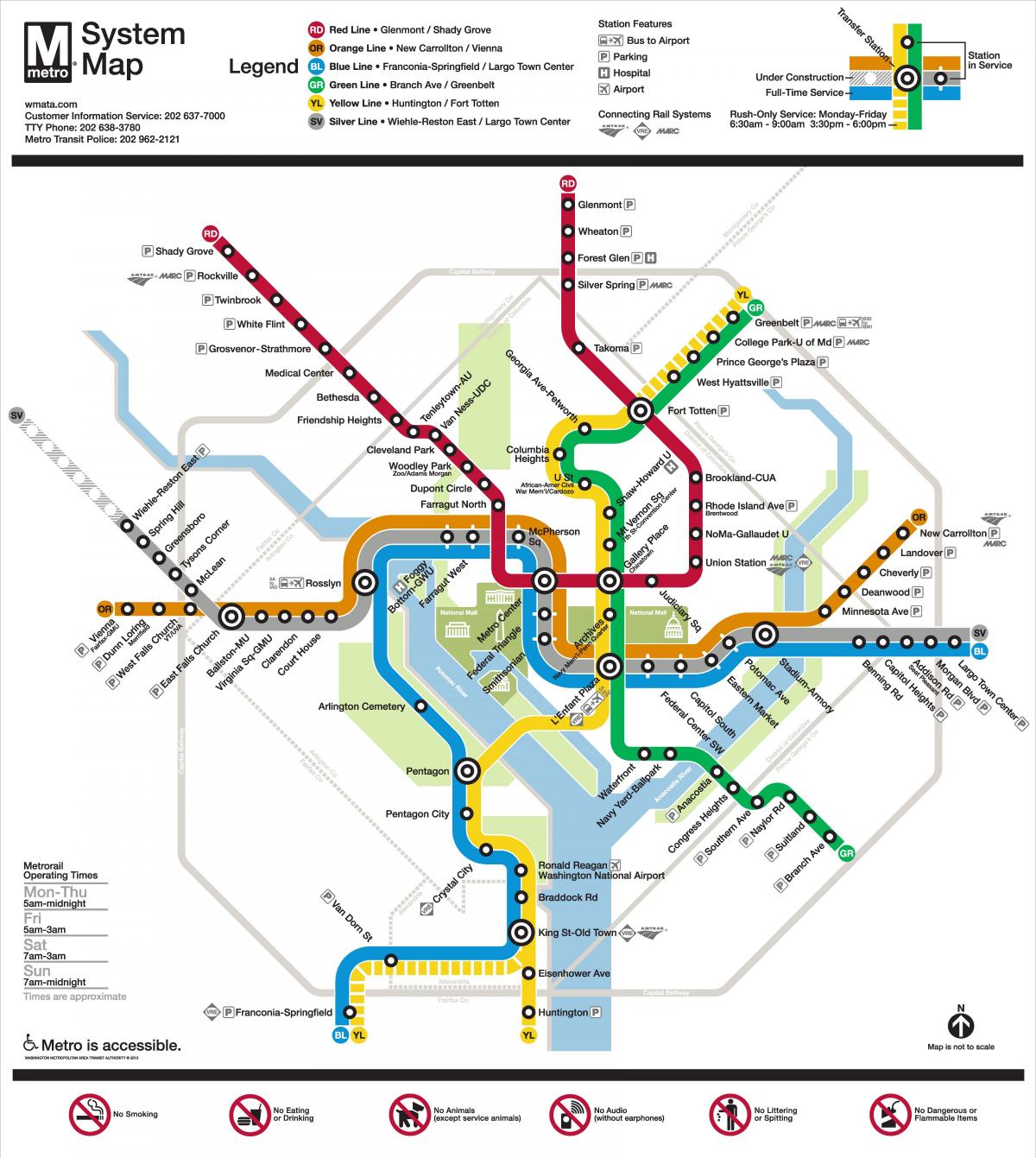 washington dc metro map Gümüş çizgi