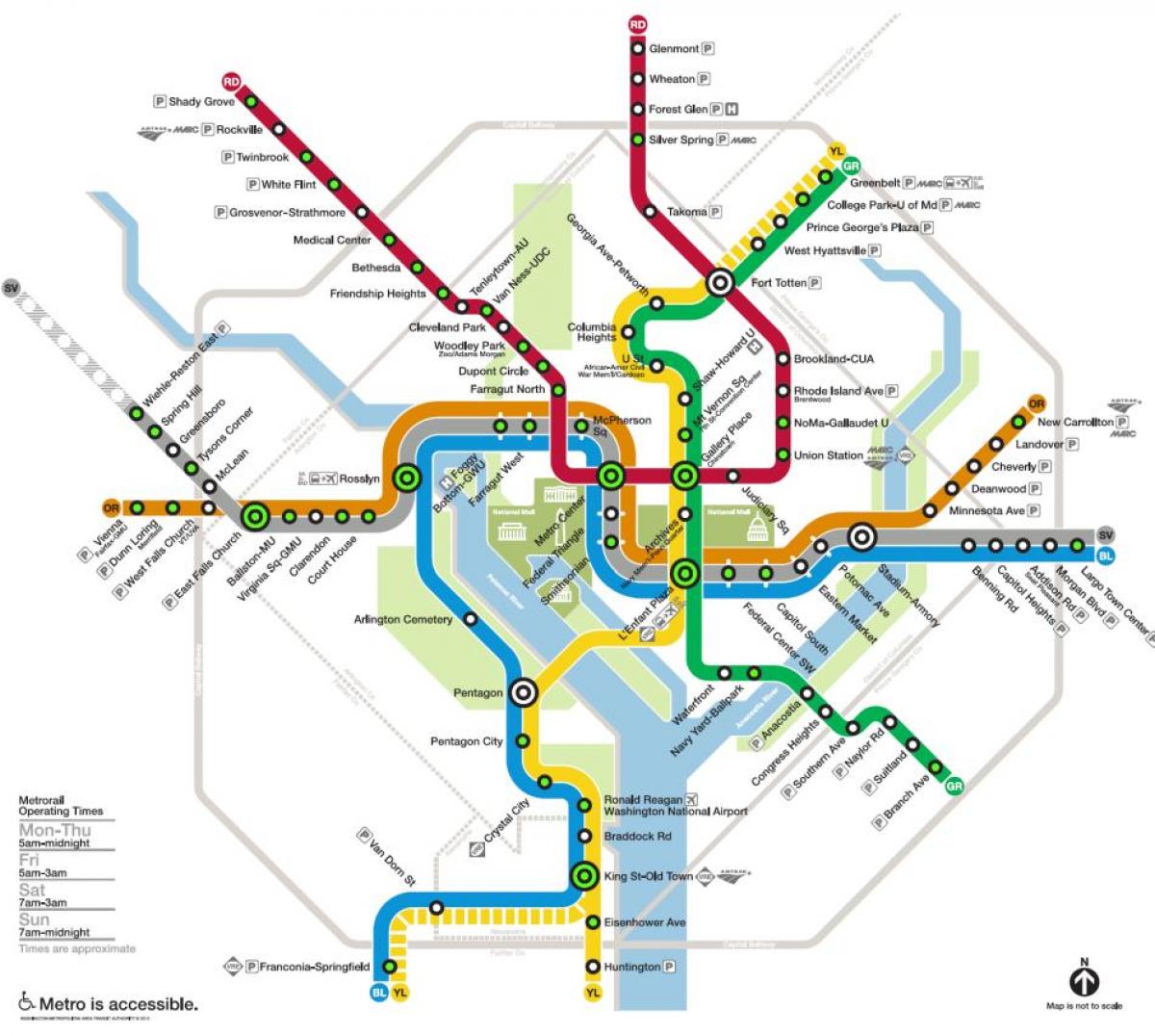 washington metro İstasyonu haritası