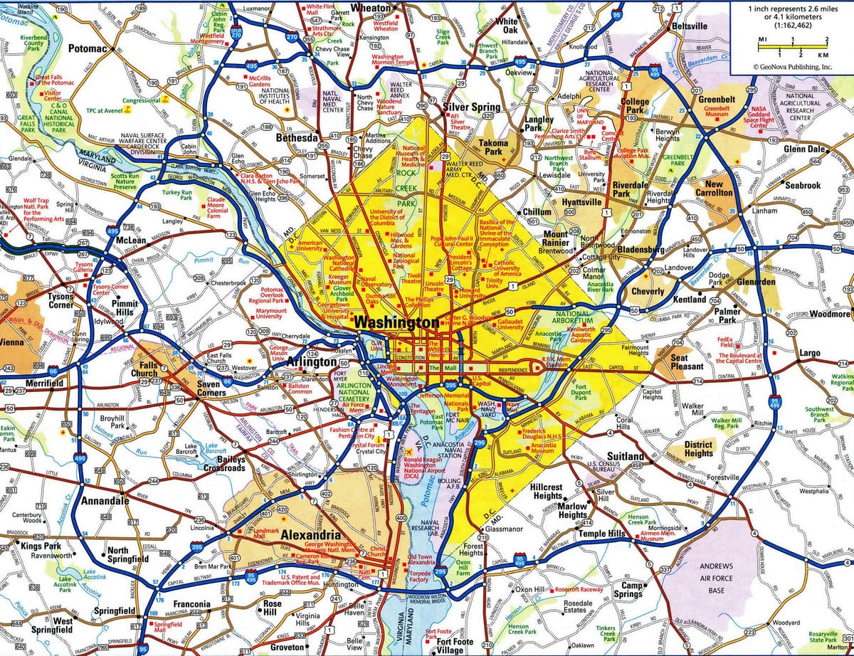 washington, dc yol haritası