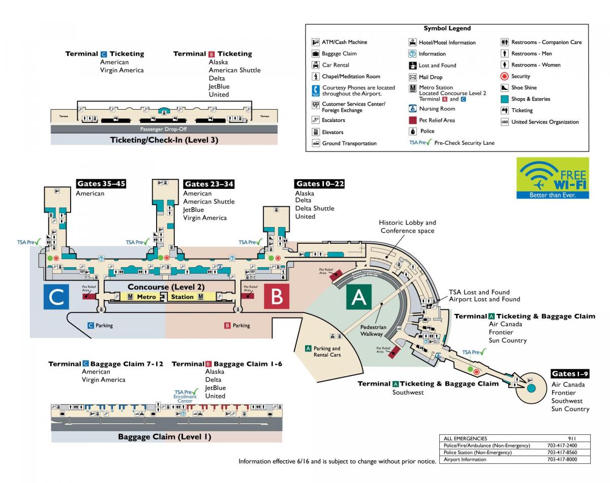 ronald reagan ulusal havaalanı Haritayı göster
