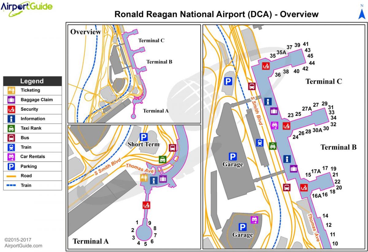 washington Ulusal Havalimanı harita