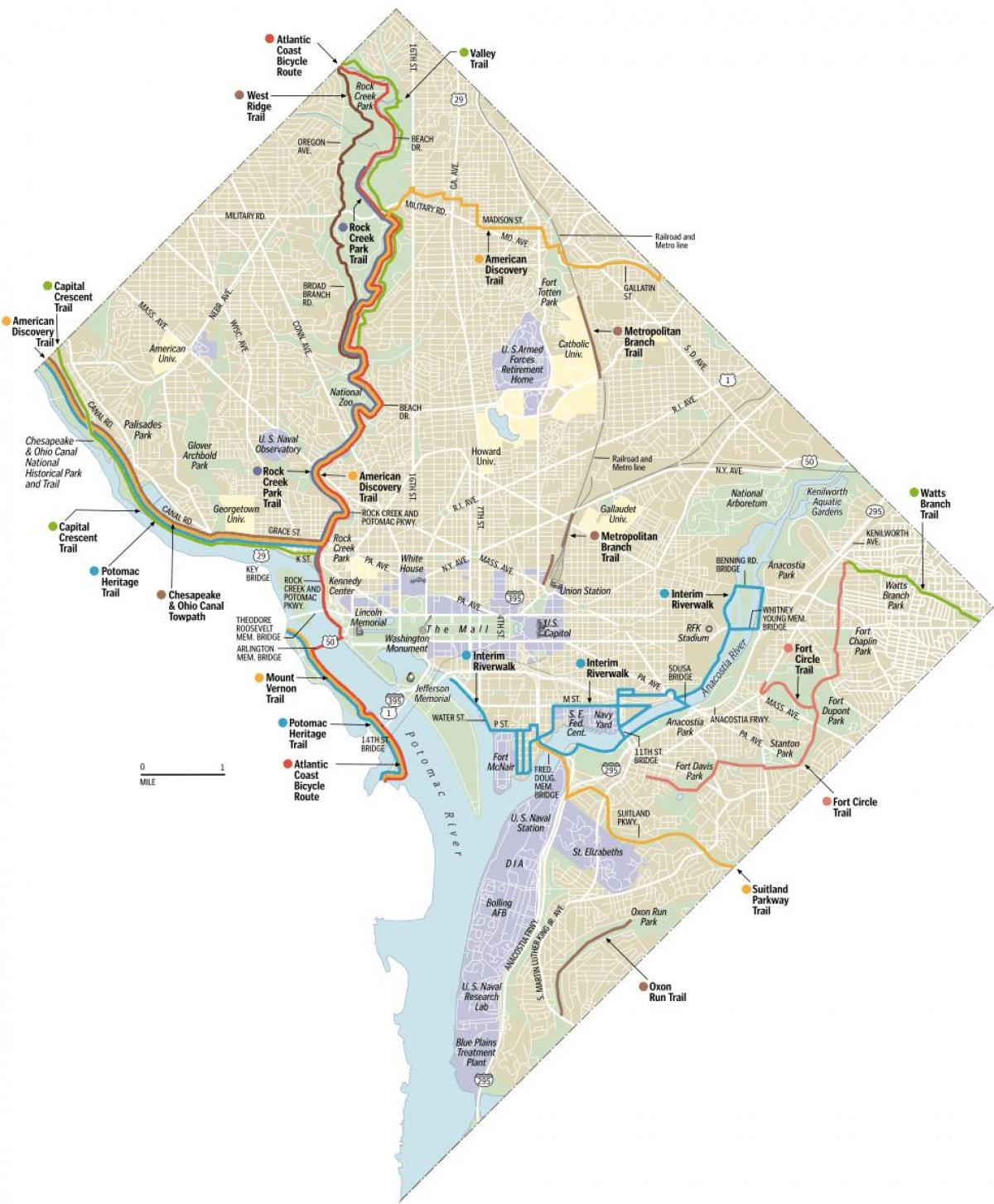 washington haritası dc bisiklet