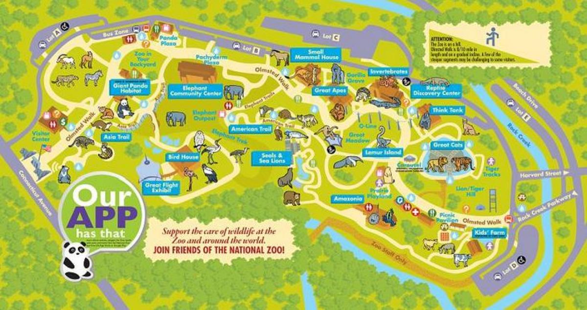 ulusal Hayvanat Bahçesi washington dc haritası