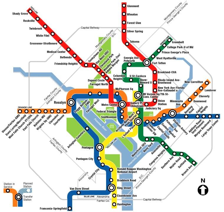 dc tren istasyonu haritası
