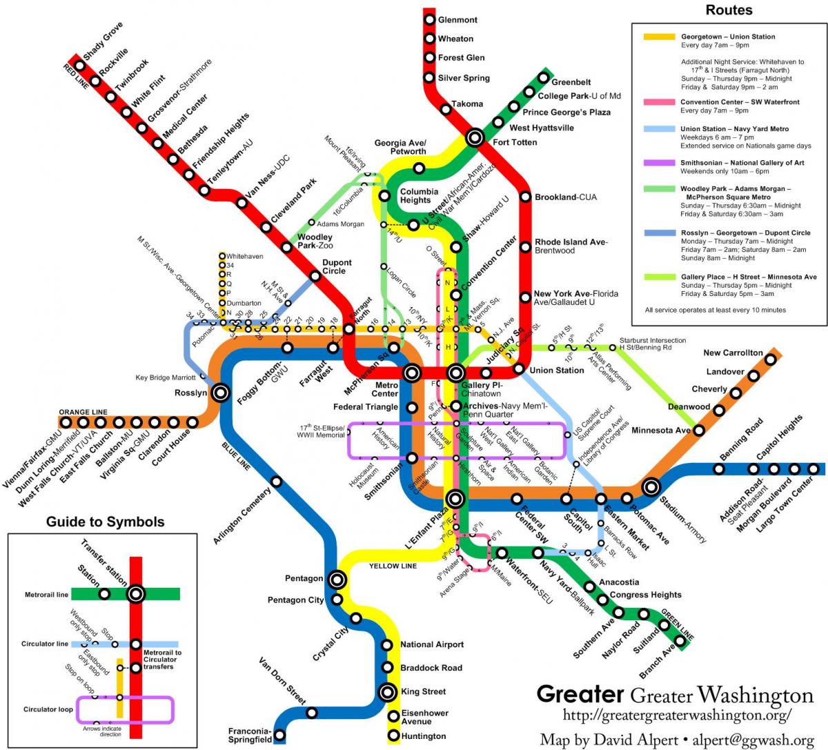 washington metro otobüs harita