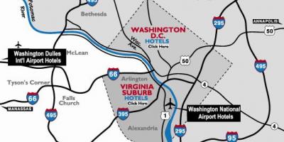 Washington dc alan havaalanları haritası