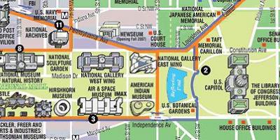 Washington haritası dc müzeler ve anıtlar