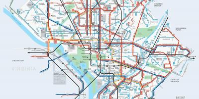 Washington dc otobüs güzergahları harita