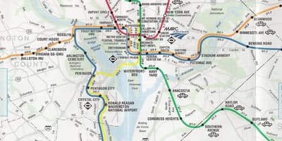 Metro ile Washington dc haritası durur