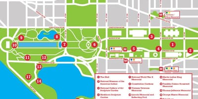 National mall Parkı harita 