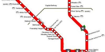 Washington dc metro kırmızı hat haritası
