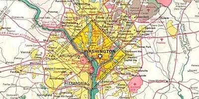 Dc haritası ve çevre Devletleri