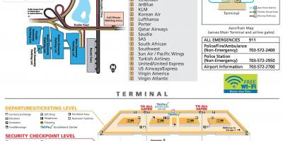 Washington dc dulles Havalimanı harita